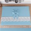 PETTI Artigiani Italiani - Coprifornello, Coprifornello Elegante, Coprifornello Shabby Chic in Tinta Unita con Balza in Pizzo Sangallo e Fiocchi, Coprifornello in Cotone, Coprifornello 70x50cm Celeste
