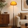 KlkrzJwy Lampada Da Terra A Fungo Arancione, 153 CM, In Acrilico A Globo Stile Mid-Century, Attacco E27, 3 Temperature Di Colore, Legno MCM, Per Soggiorno, Camera, Studio E Ufficio (Lampadina Inclusa)