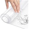 WOLTU Tovaglia Trasparente in PVC 2 mm, Copritavolo Lavabile Impermeabile Resistente al Calore, Pellicola Protettiva per Tavolo Rettangolare 70x110 cm