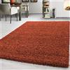 Teppium Moderno Tappeto Salotto 80 x 250 cm Terracotta - Shaggy Tappeto per scendiletto Camera da Letto, Cucina y Soggiorno - Tappeto Morbido y Fluffy, Monocromatico, facile manutenzione