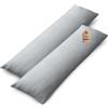 NatureMark Confezione da 2 federe per cuscini in jersey, per dormire lateralmente, cuscino per il collo, conformi all'OEKO-TEX, da 40 x 145 cm, in diversi colori e dimensioni, Grigio argento