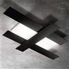 G.E.A. Luce Plafoniera Gea Led Doha Pp Led Bianco Lampada Parete Soffitto Moderna, Nero