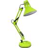 damastoreitalia Lampada da Tavolo in Metallo con Braccio Pieghevole e Testa Girevole Attacco E27 Base Stabile Morsetto Incluso Ideale per Scrivania (Verde)