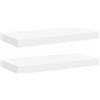 vidaXL Scaffali a Parete 2 pz Bianchi 50x23x3,8 cm in MDF
