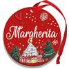Corredino Neonato Pallina di Natale Personalizzata con Nome, Decorazione Natalizia 100% Italiana, Rosso, 8 cm (Rosso, Margherita)