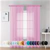 Chyhomenyc Tende trasparenti rosa, lunghezza 183 cm, 2 pannelli, filtraggio luce, morbide, ariose, con tasca per asta, tende voile per finestra per porta francese, camera da letto, soggiorno, ognuna