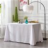 PHLCF Tovaglia Rettangolare, Semplice tovaglia in Poliestere Color Caramella, Grande tovaglia per Feste, Compleanni, Matrimoni, fiere, riunioni, esposizioni, Bianco 220x320 CM (87x126 p