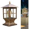 ChaoZan Luci palo Lampada esterno E27 Piazza Recinzione Colonna Piedistallo Luce Cancello Paletto Luce pilastro retrò Alluminio Impermeabile Vetro Stigma Luce Patio Prato giardino cortili Sentiero