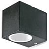 Partenopea® Applique lampada cubo da parete a muro gu10 max 10w led per interno esterno IP65 moderno faretto monoemissione (Cubo Nero, Senza Luce)