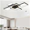 LIUYU Plafoniera Soffitto Ultra Sottile 9cm con Telecomando, Luce Dimmerabile e Regolabile 3000K-6000K, LED Moderno per Soggiorno/Camera 140x80 cm, 90W 8600Lm, Nera