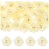 M METERXITY 50-Pz Fiori Chiffon Strass e Perle 2.17 x 2.17 Fiori Tessuto a Rete Fiori Chiffon Completi Clip Capelli Fiori per Decorazioni/Matrimonio/Fascette Capelli/Feste/Giardino [Beige]