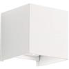Gea Led Applique Alluminio Gea Led Henk Q Ges860 Led Ip54 Fascio Regolabile Lampada Parete Biemissione Moderna Cubo Esterno, 3000°K (luce calda)