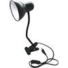 Gloriashoponline LAMPADA DA SCRIVANIA BRACCIO FLESSIBILE LUMETTO CON PINZA E27 LUME NERO