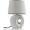 Kasahome Lampada in Ceramica da Tavolo Comodino Lumetto Lampade Lumetti Ovale 30 cm New
