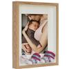 BD ART 3D Box Cornice per Foto 30x40 cm Profonda 3 cm Cornice Foto con Foglio Plexiglass Trasparente - Bianco Passe-partout 21x30 A4 Quercia Decorazioni Fai da Te