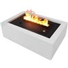 GMR FOR FIRE AND FUN Laguna | Camino Elettrico a Vapore da Tavolo (53cm) - Cornice in Legno MDF Bianca - Effetto Fiamma Realistico 3D (Vapore Freddo - Non Scalda) - Alternativa Sicura al Bioetanolo