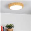 Licht-Erlebnisse Plafoniera LED in plastica in legno di pino bianco bagno cucina corridoio Ø17 cm 4400 K colore luce regolabile plafoniera basso abbagliamento LARA