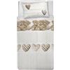 PENSIERI DELICATI Parure Copripiumino Singolo 100% Cotone, Completo di Sacco 150x200cm e 1 Federa 52x82cm, Made in Italy, Copripiumino Lavabile In Lavatrice A 40°, Fantasia Orsetti Beige