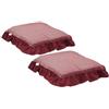 Corredocasa Coppia Coprisedia Country con Volant in Puro Cotone, Made in Italy - Elegante Motivo a Quadri con Cordoncini Regolabili - Vari Colori Adatto a Sedie con Stile Contemporaneo (Bordeaux)