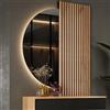 Planetmöbel NIVORA Specchio con illuminazione semicircolare Specchio con luce LED, Specchio decorativo da parete con funzione dimmer, 4200 K, luce bianca neutra, 50 x 100 cm