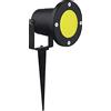 Partenopeautensili® Faretto orientabile con picchetto gu10 da esterno giardino segnapassi luce lampada a led (Luce Calda 3000k, ARMATURA NERA)