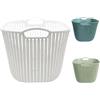 Home in Smart Cesta Portaoggetti Multiuso, Plastica Resistente, Design Intrecciato Ventilato, Manici Integrati, Contenitore Salvaspazio per Bagno, Bucato, Cameretta e Cucina 31,7x31x26 cm (Bianco)