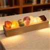 Les-Theresa Sfere Cristalli Chakra, Sfera di Cristallo Luce Notturna con Base In Legno A Led, Luce Notturna A Sfera di Cristallo, Ornamento da Scrivania, Lampada Notturna per La Casa, Decorazione per Feste di Nat