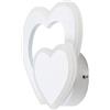 VR VETRINEINRETE Vetrineinrete® Applique led con doppio cuore 12 watt a parete lumetto lampada a muro da comodino abat jour luce fredda 6500k naturale 4000k calda 3000k E83-B (Luce Calda 3000k)