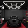 EnweMahi Luci LED a Nido D'ape Da 720 W, Plafoniere Da Garage 6000 K Esagonali, Luci Esagonali a LED Da 14 Pacchi, Luce Moderna Da Garage Esagonale, Salone Di Bellezza per Auto, 7,8 * 15,7 Piedi white