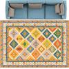 Taidianolp Tappeto Lavabile Tappeti a pelo corto,Orange Beige,60 x 180 cm,colorati arancione giallo beige crema blu verde Deco per camera da letto soggiorno vintage interni,