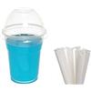 Nicoletti Coffee Nicoletti KIT BUBBLE TEA SMOOTHIE FRAPPE YOGURT MILKSHAKE 150 PEZZI : 50 Bicchieri in Plastica PET + 50 Coperchi a cupola con foro + 50 Cannucce in carta (500 ml)