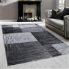 Teppium Moderno Tappeto per Soggiorno 80x300 cm, Nero e Grigio, Design Moderno a Quadri - Tappeto a Pelo Corto per Corridoio, Cucina, Sala da Pranzo e Camera da Letto, Morbido