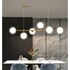 TOT ELECTRIC Lampadario a sospensione Applique Oro con sfere bolle bianche design moderno minimal (6 Sfere)