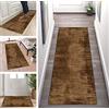 ZUZEKU Tappeto passatoia per corridoio, cucina, marrone scuro, antiscivolo, 100 x 500 cm, lavabile, per cucina, camera da letto, sala da pranzo, in poliestere, venduto al metro, personalizzabile,