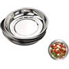 Générique Set di 5 piatti da portata in acciaio inox, vassoio rotondo in acciaio inox, piatti da campeggio, piatti da pranzo (diametro 24 cm)