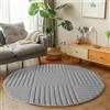 Carpetsale24 Tappeto Rotondo 80 cm Grigio Scandi Boho Motivo a Quadri Effetto Alto-Basso Morbido Shaggy Pelo Lungo Soffice Robusto Facile da Pulire Moderno per Tavolino