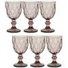 COSE DA CASA Set 6 Calici Colorati in Pasta di Vetro Rosa 26cl Bicchieri Pink per Acqua vino Design Vintage Crystal diamante eleganti a tavola in casa o uso professionale