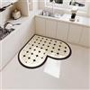 Eanpet Tappeto angolare da cucina a forma di cuore, antiscivolo, lavabile, tappetino da cucina per pavimenti assorbenti d'acqua, comodo tappetino per cucina, bagno, lavanderia, 80 cm, bianco
