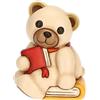 THUN, Teddy con Libro in Ceramica Decorata a Mano, Statuine da Collezione, Idea Regalo, 6.3 x 5.5 x 8.6 cm h