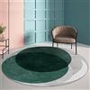 Rug-QJDDUP Tappeti, Dark green, Round Diameter 140 cm, Geometric Design of Circles, Tappeto di Design Moderno Pelo Corto, Salotto, Camera da letto, Soggiorno,