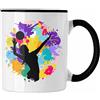 Trendation Tazza regalo per pallavolo Graphic Coach Mens Girls Accessorio per caffè Giocatore di pallavolo Giocatore femminile (Nero/Schwarz)