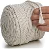 MeriWoolArt® Corda Macramè Naturale 100 m 6 mm, Cotone Morbido per Acchiappasogni, Arazzo da Parete, Decorazione Fai da Te, Spago per Decorazioni