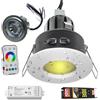 Planetitaly [KIT PROFESSIONALE 3 FARETTI] Faretti box doccia sensoriale bagno turco vasca LED RGB RGBW multi colore cromoterapia DIMMERABILI 18w 3x6w 24v IP65 Telecomando incluso