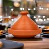 Generisch Tajine originale dal Marocco 1-2 persone diametro 26cm fatto a mano realizzato a mano privo di sostanze inquinanti non smaltato Tagine Tajine Natur Marocchino pentola in terracotta per cucinare