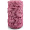 Netuno 1x corda macramè colorata rosa pastello 5 mm 100 m corda cotone singola ritorta corda naturale colorata per macramè filo singolo macramè cordoncino colorato filato gomitolo cotone uncinetto