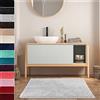 casa pura - Tappetino da Bagno Morbido a Pelo Lungo, Antiscivolo, Disponibile in Diverse Misure e Set combinabile, Certificato Öko-Tex 100, Microfibra, Silver Grey/Grau, 60 x 100 cm