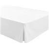 fashion home Pagano Mantovana Giroletto Coprirete, Vestiletto con Gonna a Pieghe, Misto Cotone Traspirante, per Letto Singolo o Matrimoniale, BIANCO 160x200x40 cm