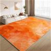 AAFUOO Tappeto arancione astratto, 60 x 150 cm, lussuoso, stile minimalista, grande, per soggiorno, retrò, lavabile, con retro antiscivolo, morbido, per camera da letto, ufficio, interni