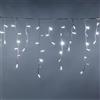 Generico Tenda luminosa luci di Natale 3MT Cascata di Stalattiti MaxiLed Professionale per uso esterno interno Prolungabile (fredda fissa + flash freddo, 92 LED)