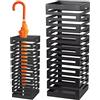 BAKAJI Portaombrelli in Metallo Forma Quadrata con Decorazione a Intarsi Stand per Ombrelli Design Moderno Dimensioni 52 x 19 cm (Nero)